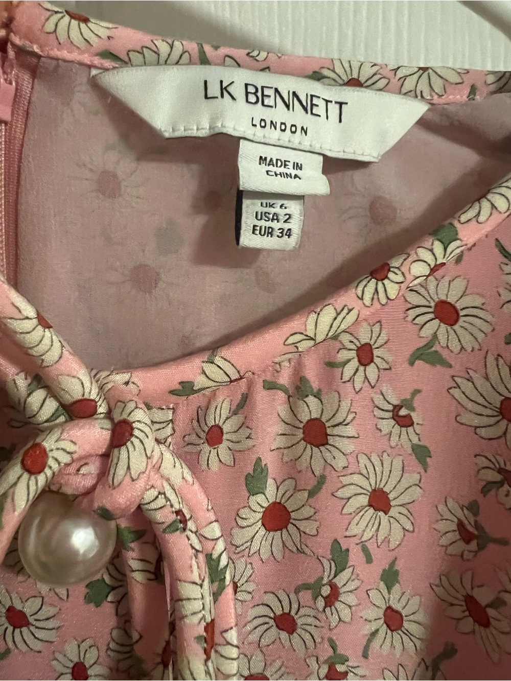 LK Bennett Silk Montana Pink Midi Tea Dress Dress Size US 2 / UK 6 - Picture 5 of 5
